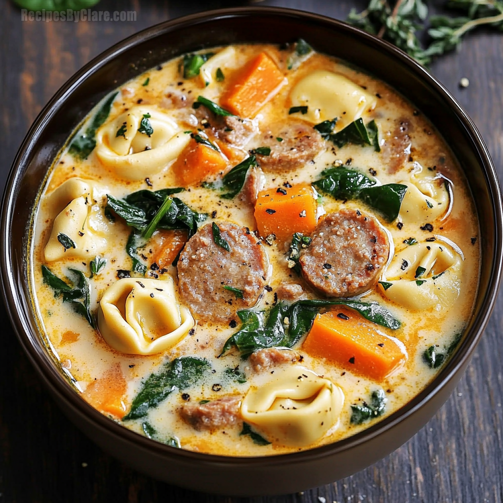 Creamy Sausage Tortellini Soup