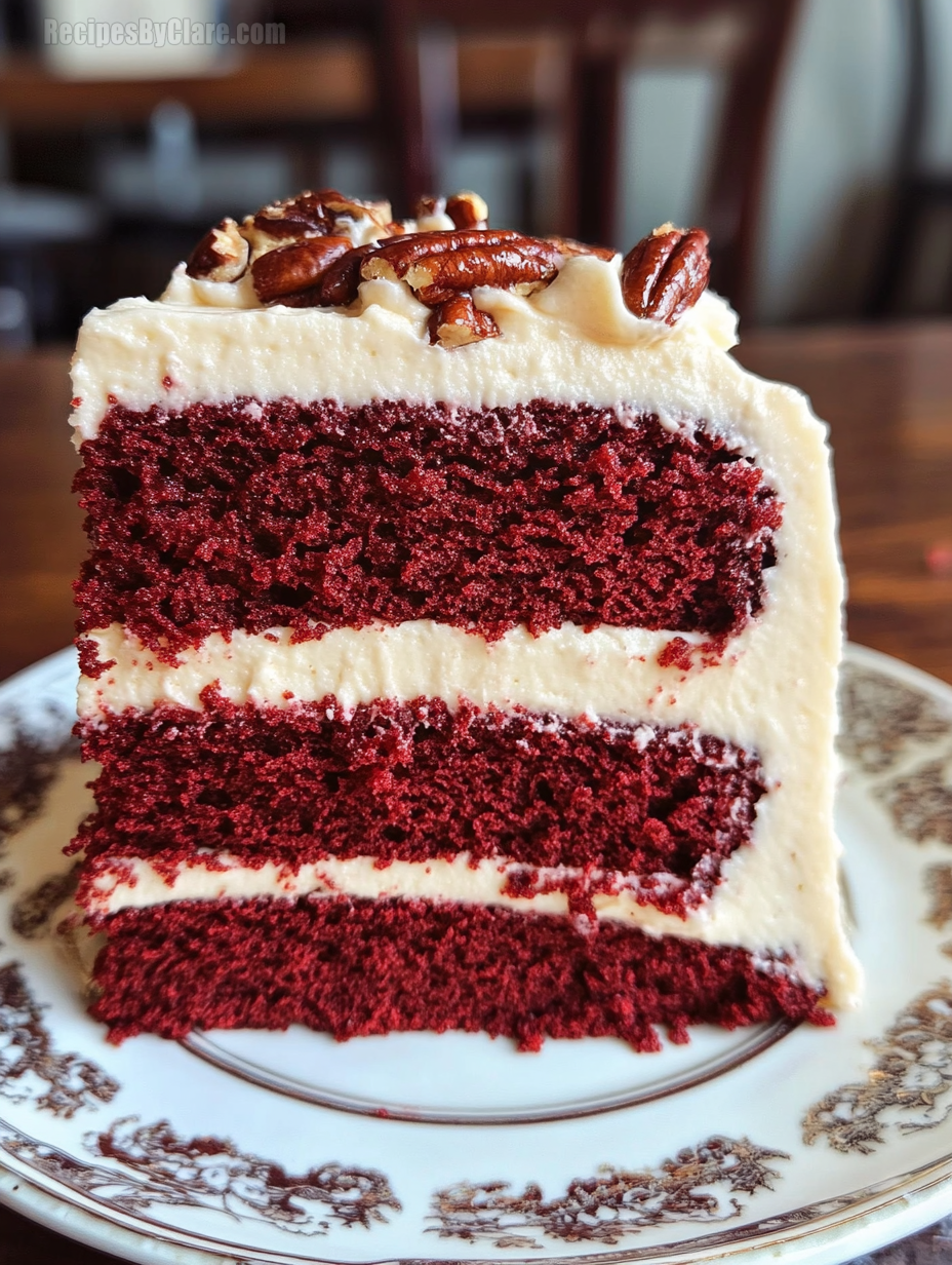 Red Velvet Cake with Brown Butter Pecan Frosting