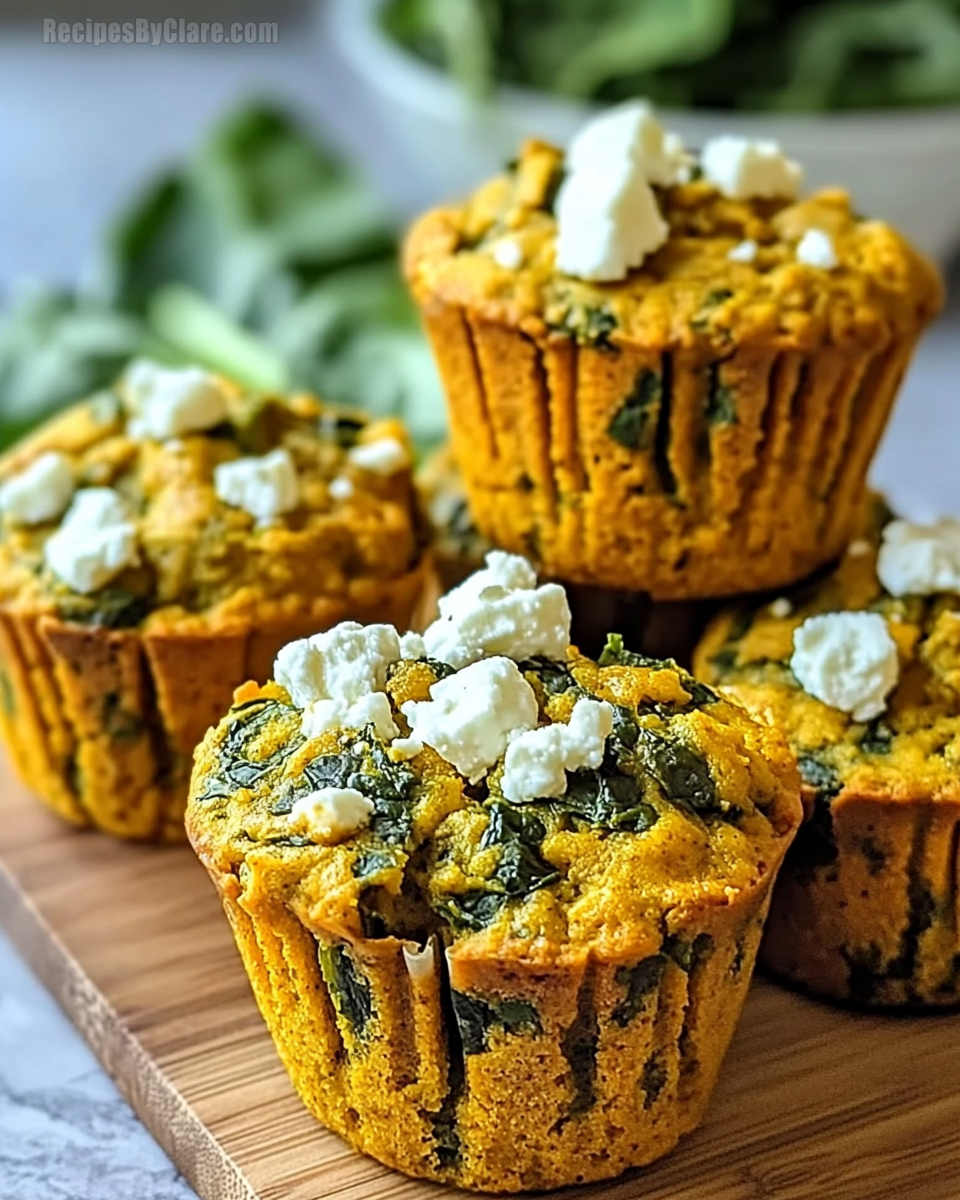 Pumpkin Spinach and Feta Muffins