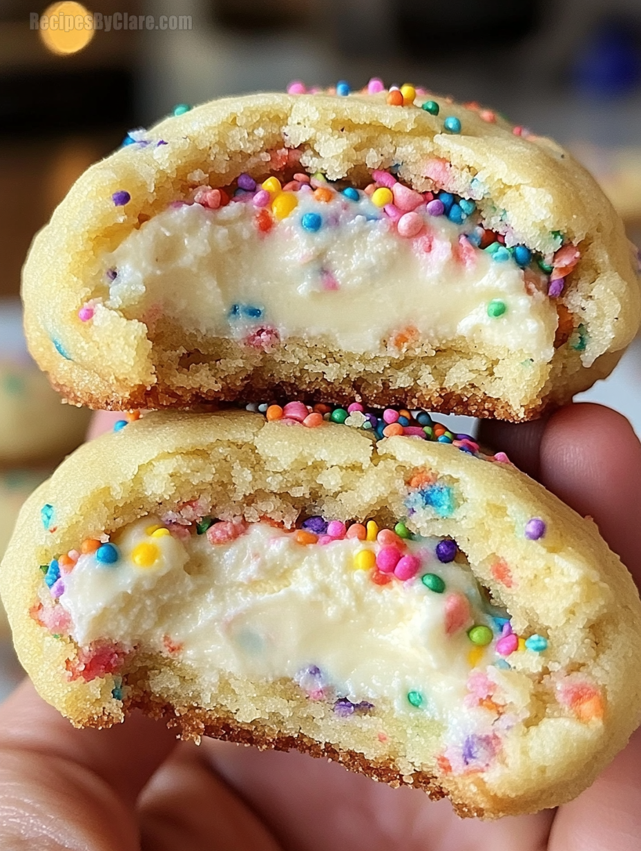 Funfetti Stuffed Cheesecake Cookies