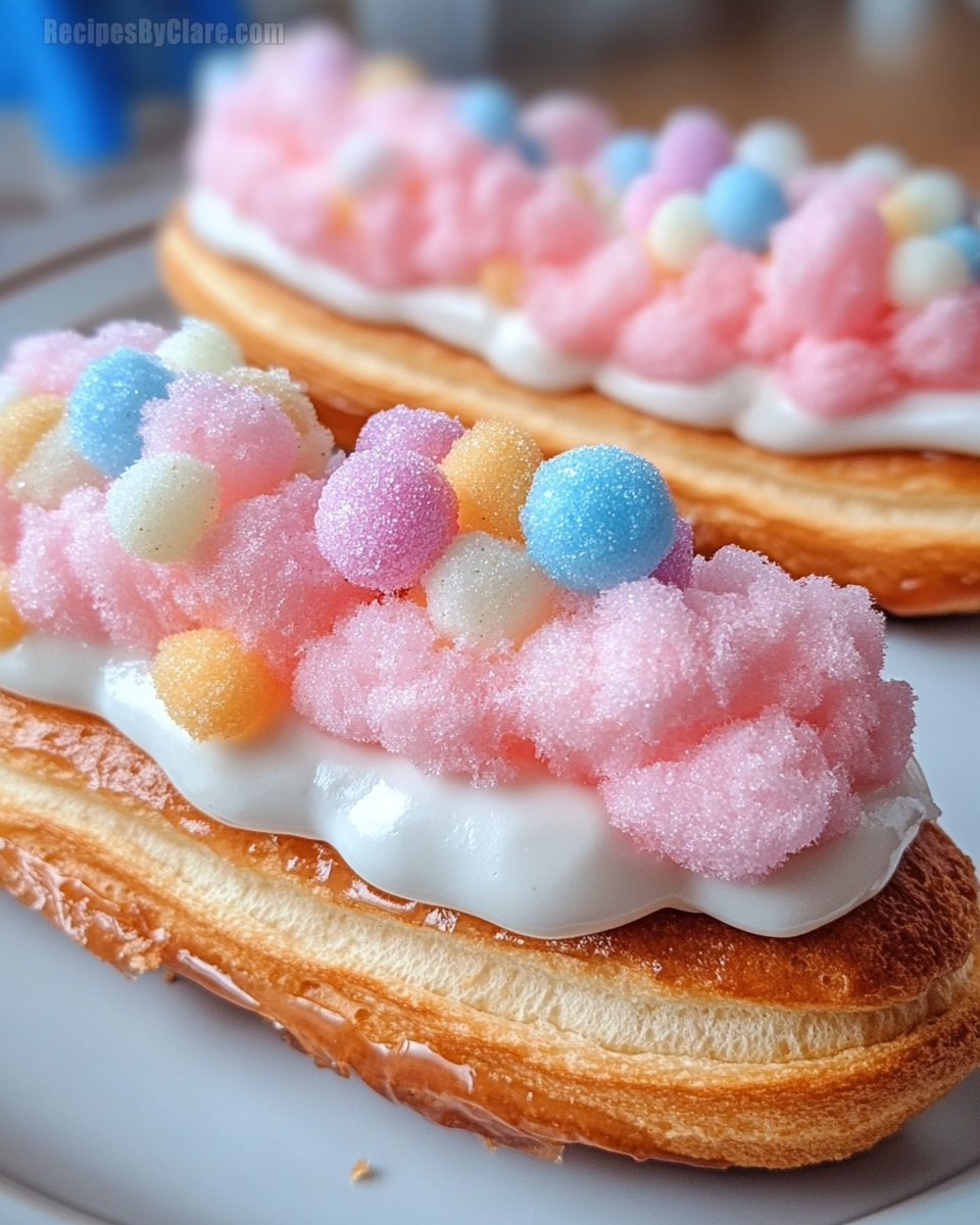 Cotton Candy Cloud Eclairs