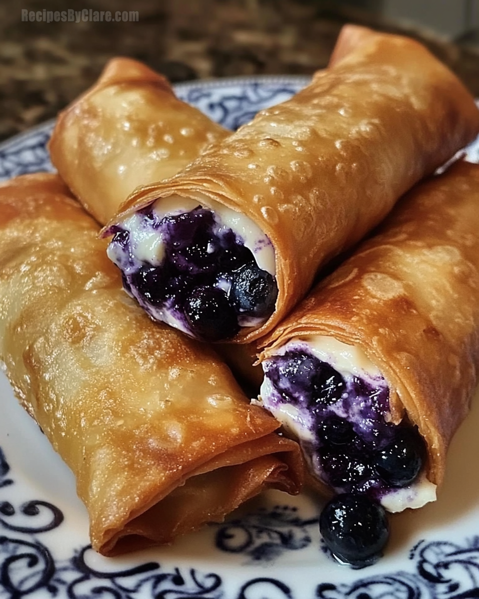 Blueberry Cream Cheese Egg Rolls