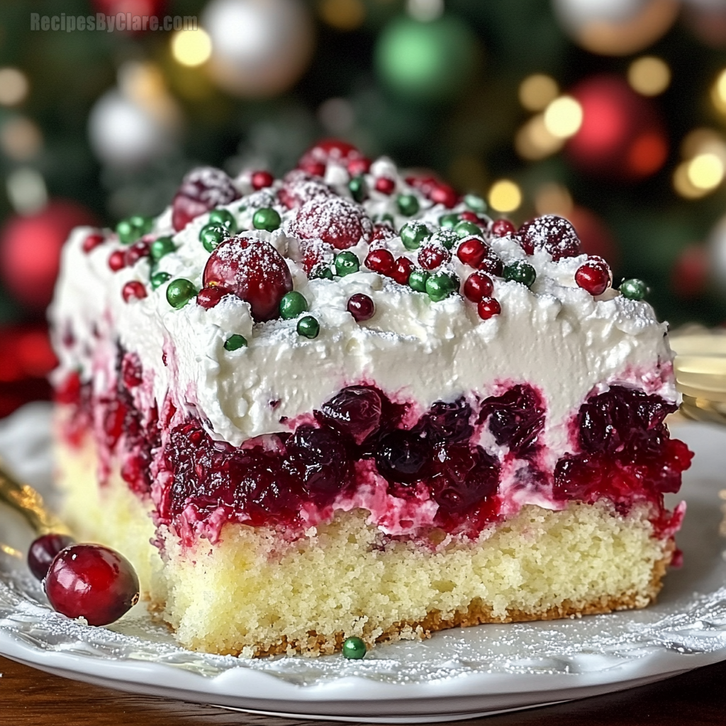 Christmas Cranberry Poke Cake