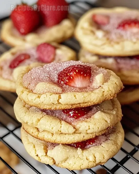 Double Strawberry Sugar Cookies