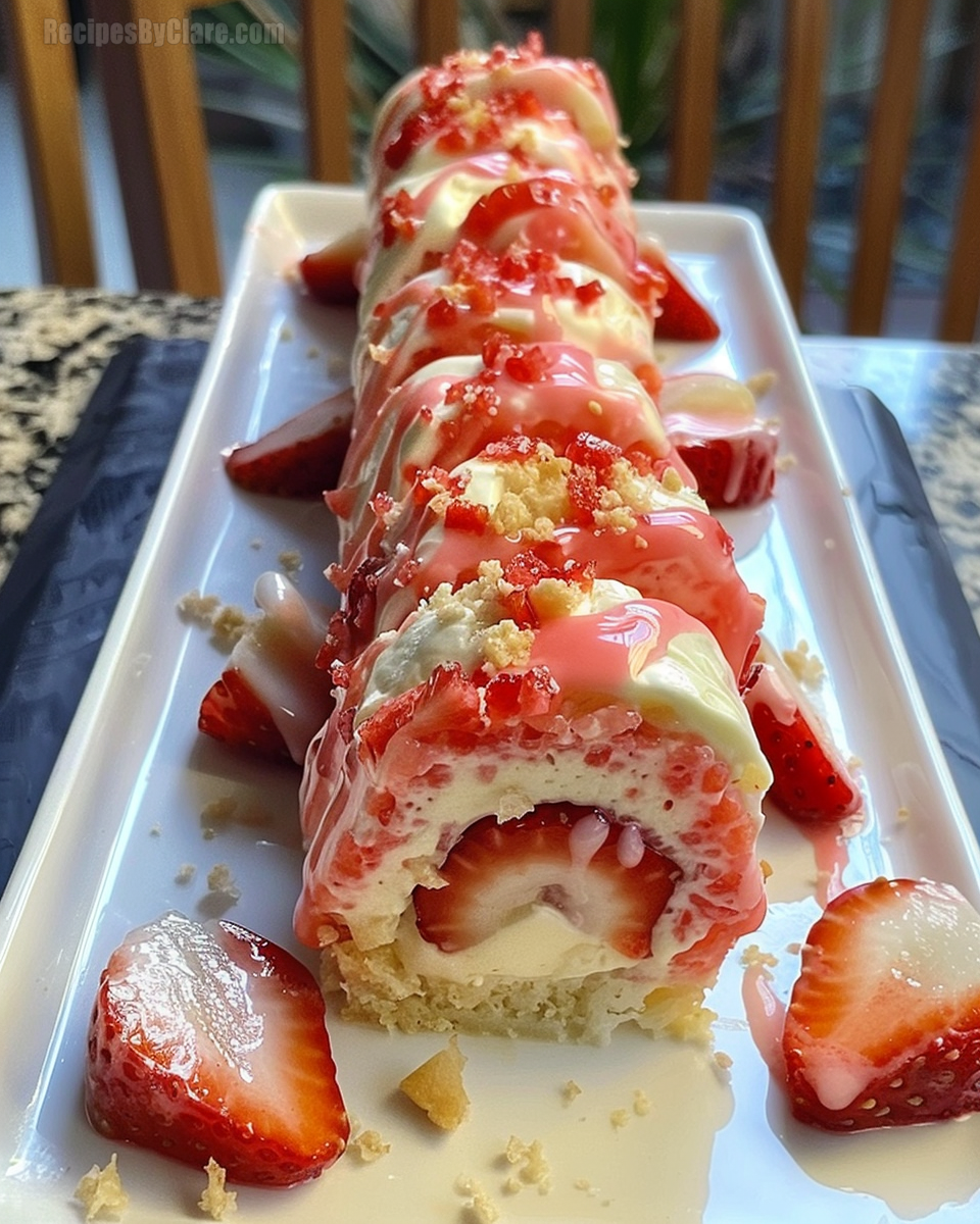 Strawberry Shortcake Cheesecake Rolls