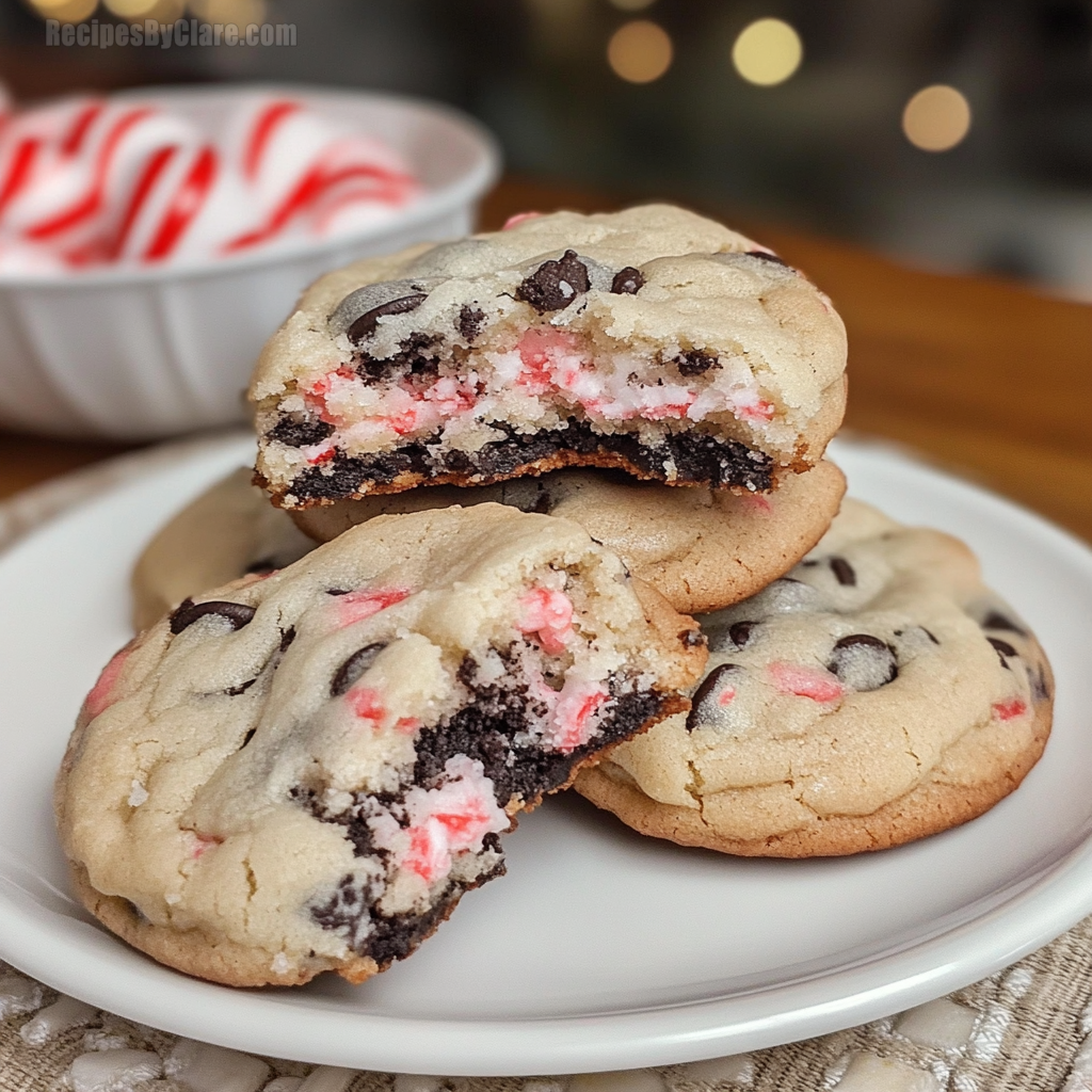 Peppermint Oreo Crunch Cookies