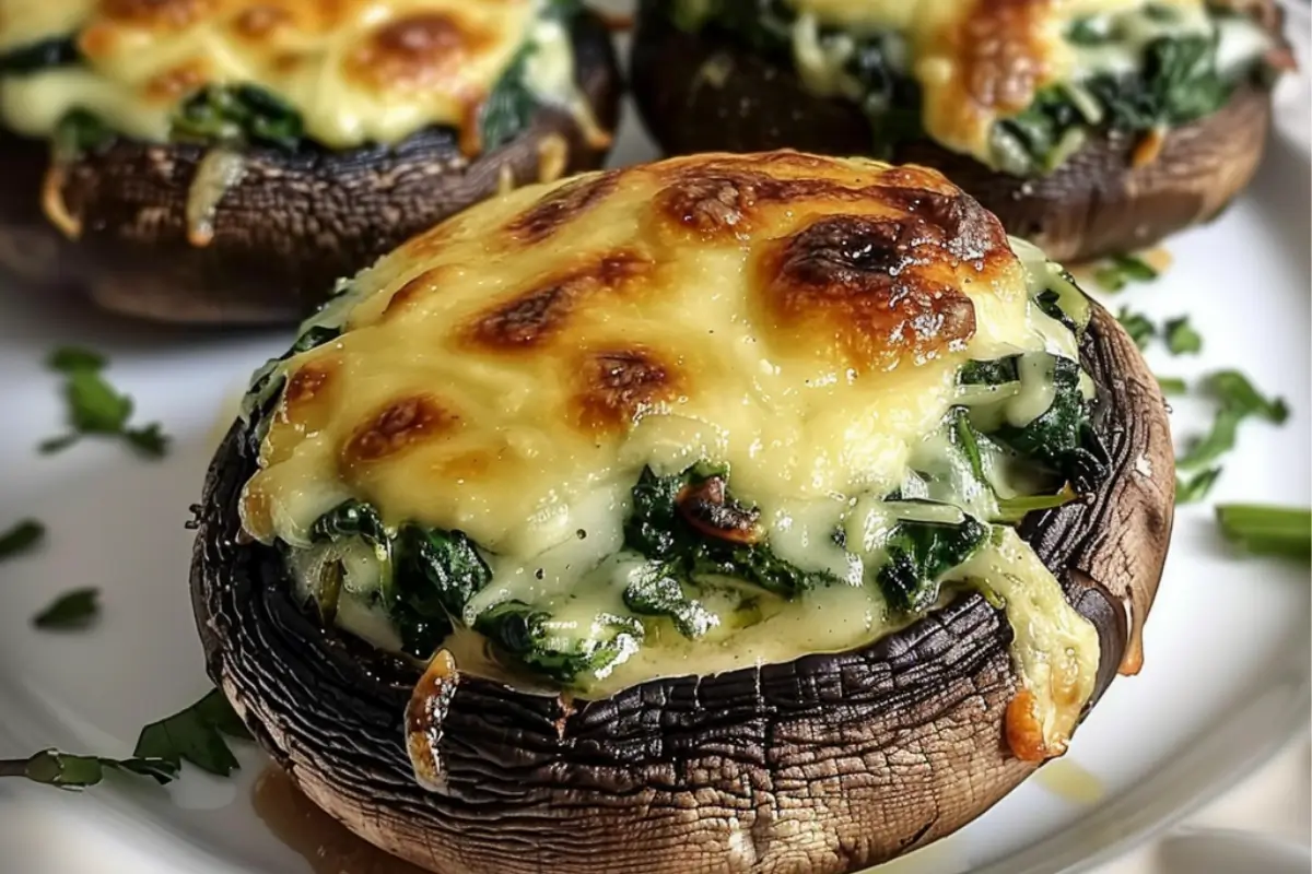 Spinach and Cheese Stuffed Portobello Mushrooms